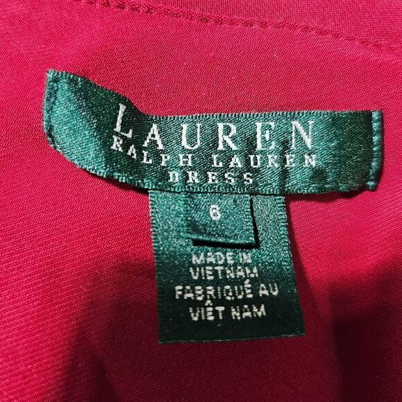 LAUREN RALPH LAUREN Red One Shoulder Drape Dress - Size 6 - Picture 7 of 8